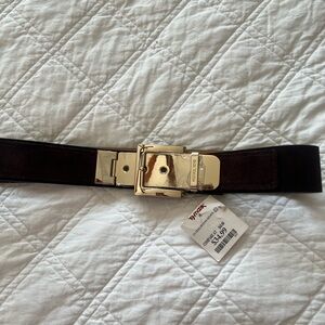Michael Kors Brown Belt with Gold Buckle